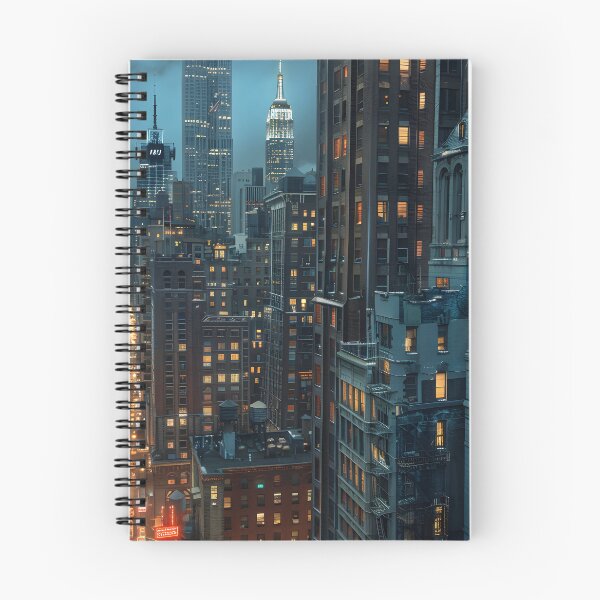 Item preview, Cityscape under twilight with tall buildings lights on designed and sold by Artessie.