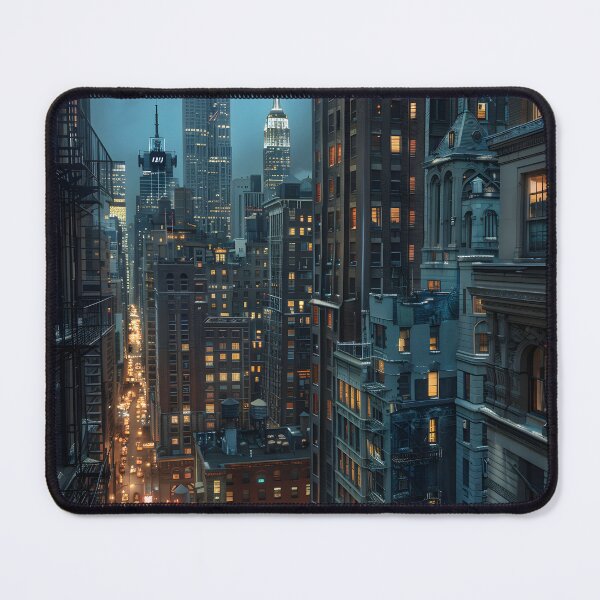 Item preview, Cityscape under twilight with tall buildings lights on designed and sold by Artessie.