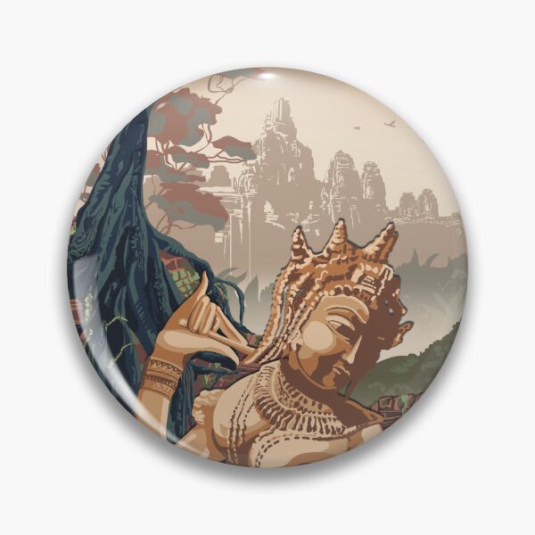 Item preview, Apsara with Angkor Temple Cambodia Vintage Poster designed and sold by asamijess.