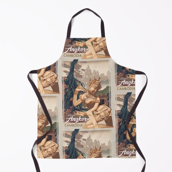 Item preview, Apsara with Angkor Temple Cambodia Vintage Poster designed and sold by asamijess.