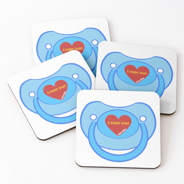 Item preview, Baby agere pacifier blue a tender heart designed and sold by mikistudio.