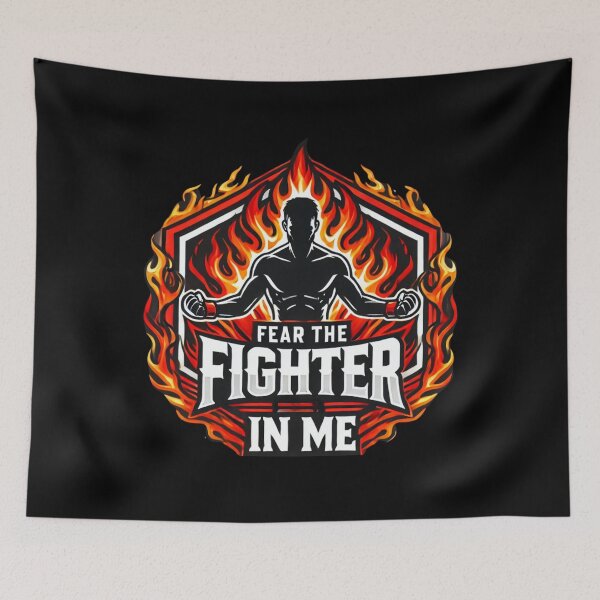 Item preview, Fear the Fighter in Me - Fiery MMA Tee Shirt Design designed and sold by BlankCanvasHaHa.