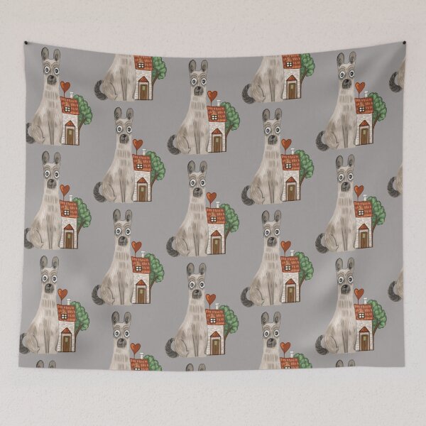 Item preview, I'm saving money for a house for my dog and me, dog and a house, gray dog,  designed and sold by Dormitria.