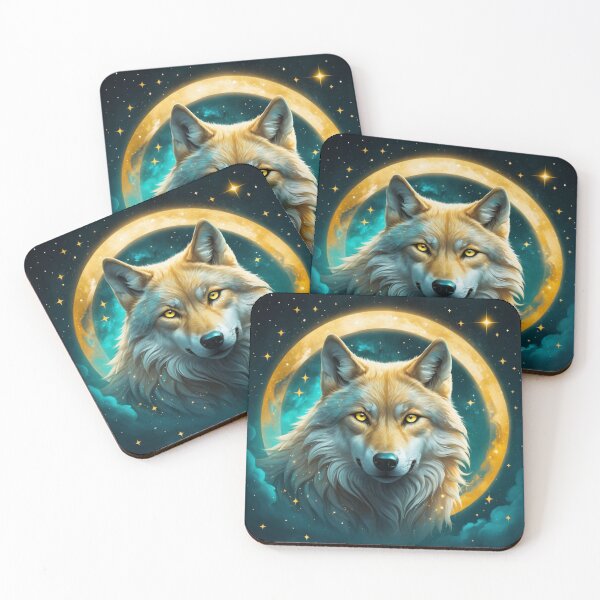 Item preview, Ethereal Turquoise Celestial Wolf designed and sold by RebelPaintBrush.