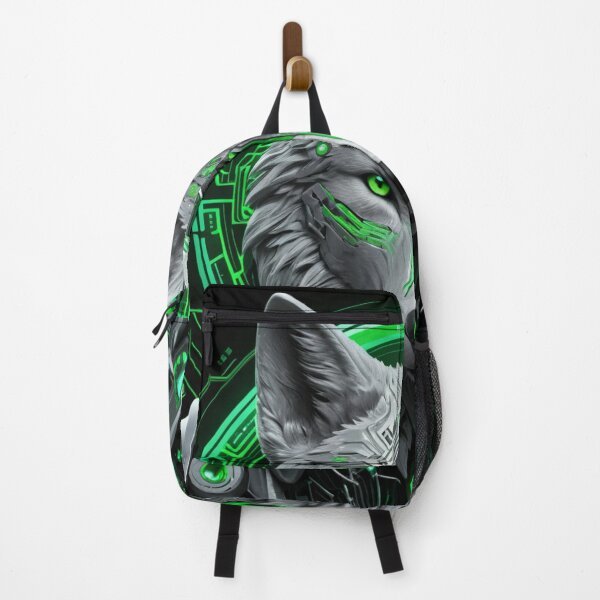 Item preview, Futuristic Neon Emerald Cyberwolf designed and sold by RebelPaintBrush.