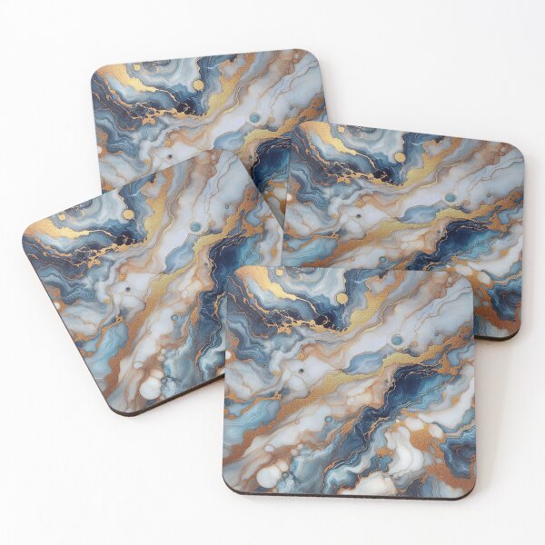 Item preview, Blue Marble with Gold Detail Art designed and sold by maulaniism.