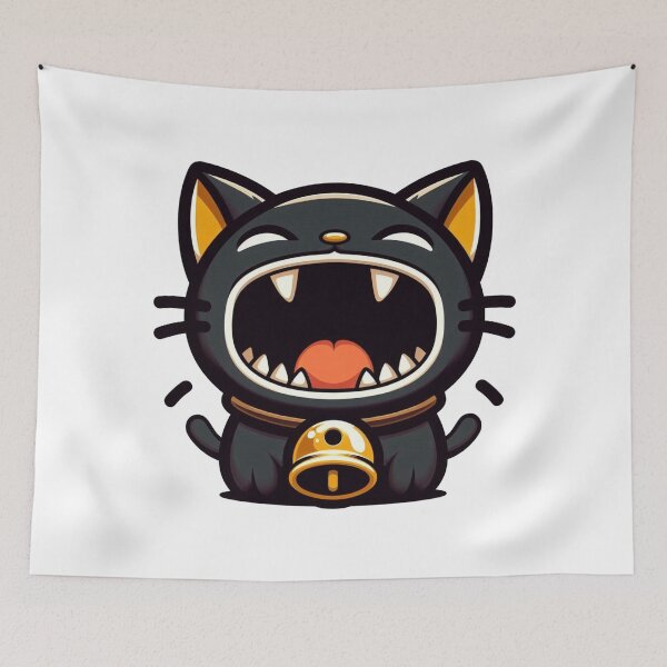Item preview, Black Cat Meowing,  designed and sold by CeammiShop.