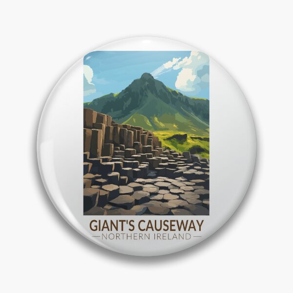 Item preview, Giant's Causeway Northern Ireland Illustration Travel Art Vintage designed and sold by KrisSidDesigns.