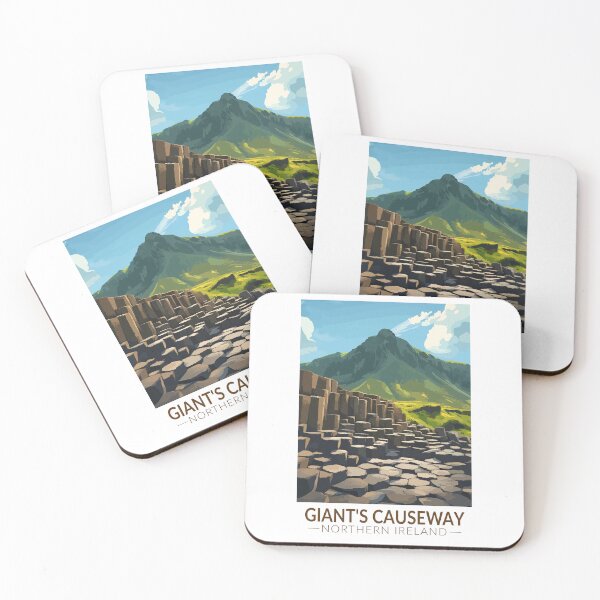 Item preview, Giant's Causeway Northern Ireland Illustration Travel Art Vintage designed and sold by KrisSidDesigns.