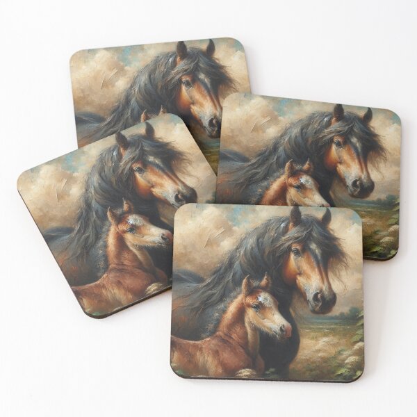 Item preview, "Graceful Bond: Mare and Foal in the Wild" designed and sold by mustardseed-410.