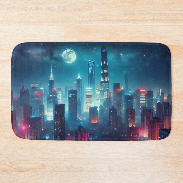 Item preview, Skyline in the evening with moon and stars designed and sold by bernhagen.
