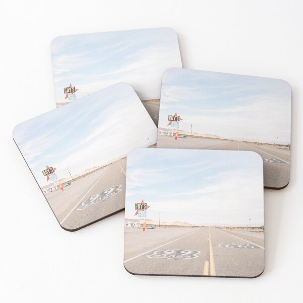 Item preview, Route 66, USA I Road trip in the desert landscapes of retro vintage America, California and Arizona along the neongas station Roy's Motel and Cafe with pastel summer aesthetic like analog film designed and sold by Julie Travel Photography.