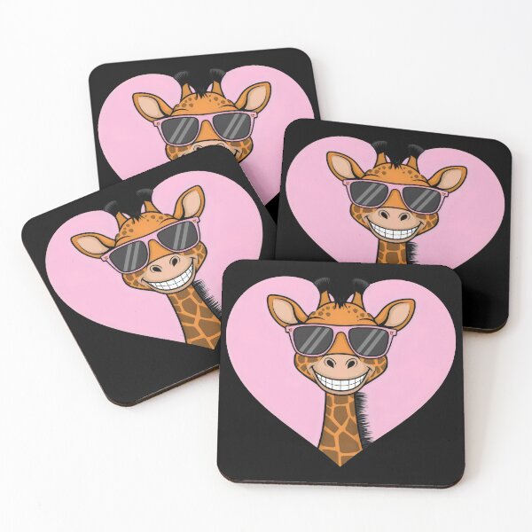 Item preview, Cool Smiling Giraffe with Sunglasses and Pink Heart designed and sold by Pastel-Pulse.