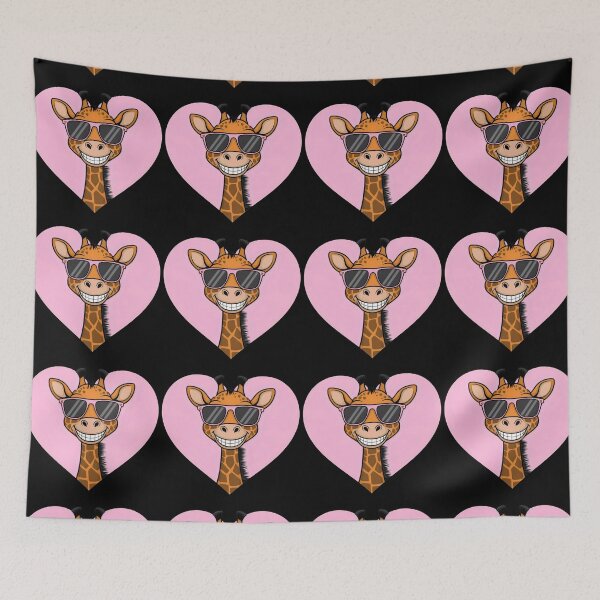 Item preview, Cool Smiling Giraffe with Sunglasses and Pink Heart designed and sold by Pastel-Pulse.