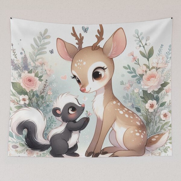Item preview, Storybook Woodland Babies Skunk And Deer designed and sold by J-CCreations.
