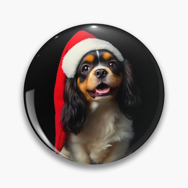 Item preview, Merry Christmas Cavalier King Charles Spaniel with Santa hat  designed and sold by Kaleddis.