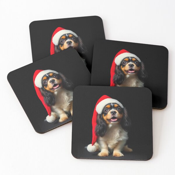 Item preview, Merry Christmas Cavalier King Charles Spaniel with Santa hat  designed and sold by Kaleddis.