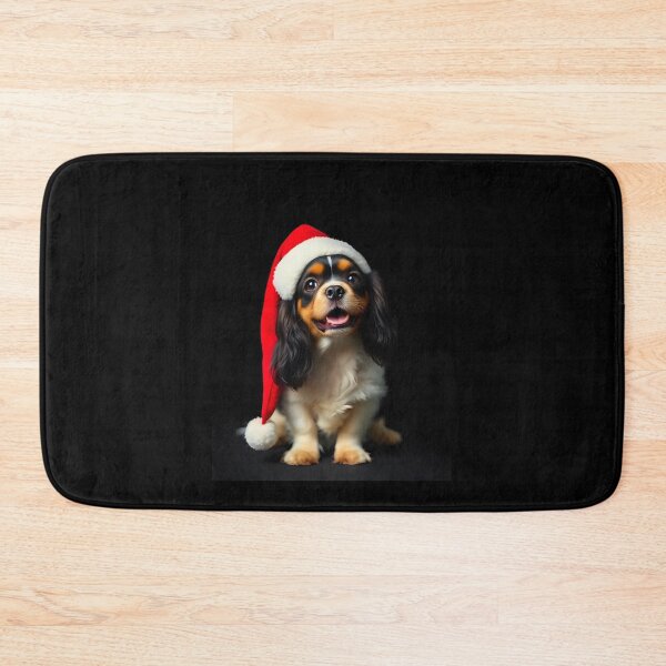 Item preview, Merry Christmas Cavalier King Charles Spaniel with Santa hat  designed and sold by Kaleddis.