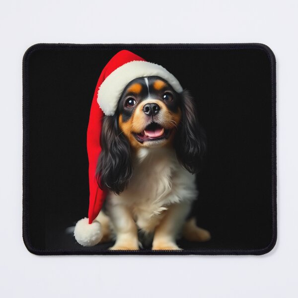 Item preview, Merry Christmas Cavalier King Charles Spaniel with Santa hat designed and sold by Kaleddis.
