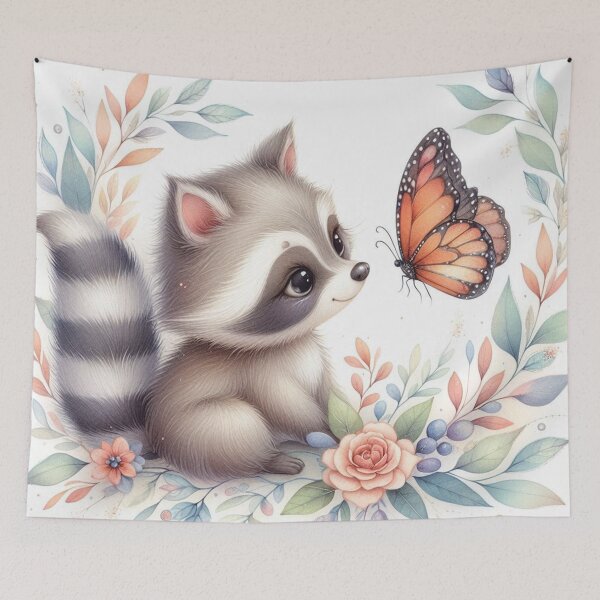 Item preview, Storybook Woodland Babies Raccoon And Butterfly designed and sold by J-CCreations.