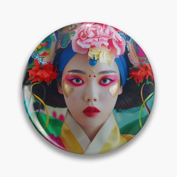 Item preview, Vibrant traditional attire with floral headpieces designed and sold by Artessie.