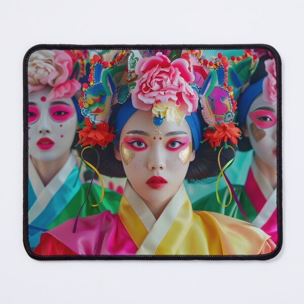 Item preview, Vibrant traditional attire with floral headpieces designed and sold by Artessie.