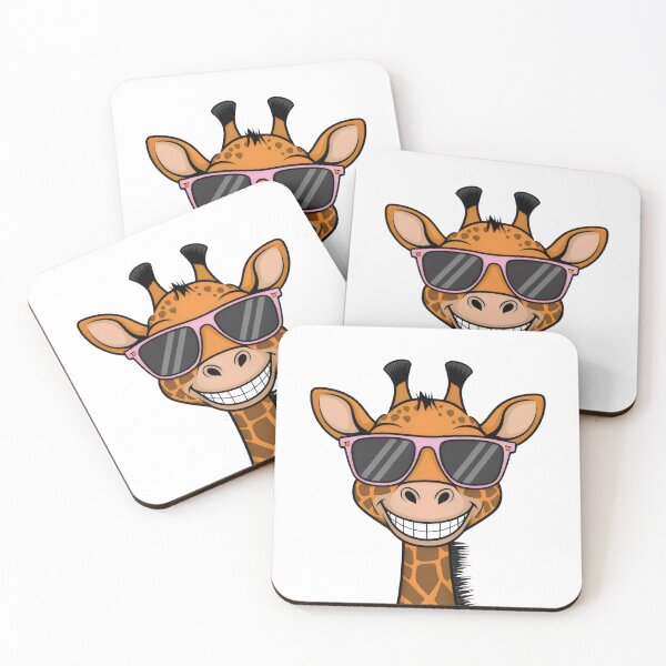 Item preview, Smiling Giraffe with Sunglasses - Giraffe - orange designed and sold by Pastel-Pulse.