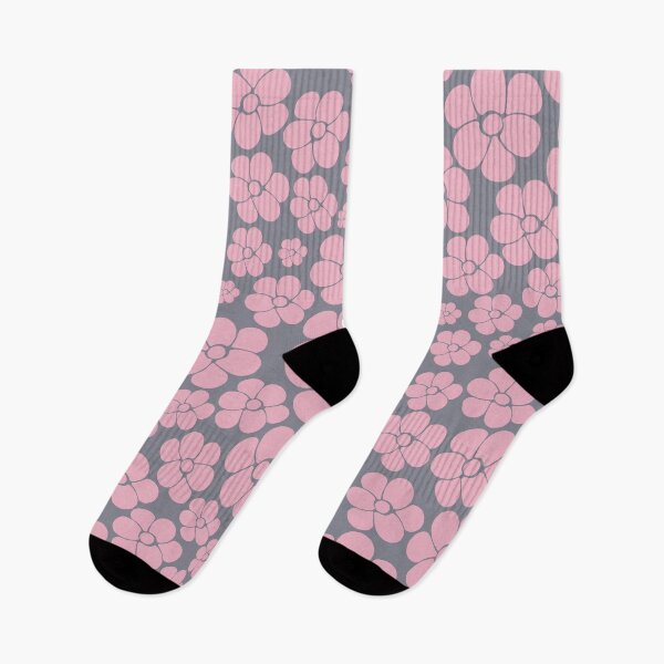 Item preview, Flower Pattern in Grey and Pink designed and sold by LAEC-Shop.