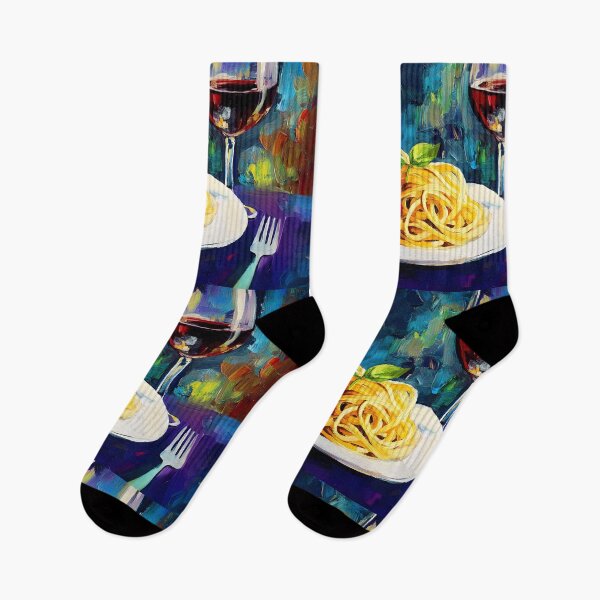 Item preview, Pasta Perfection - Spaghetti with Fresh Basil and Red Wine Elegance Abstract AI Generated Art designed and sold by OlfactoART Studio.