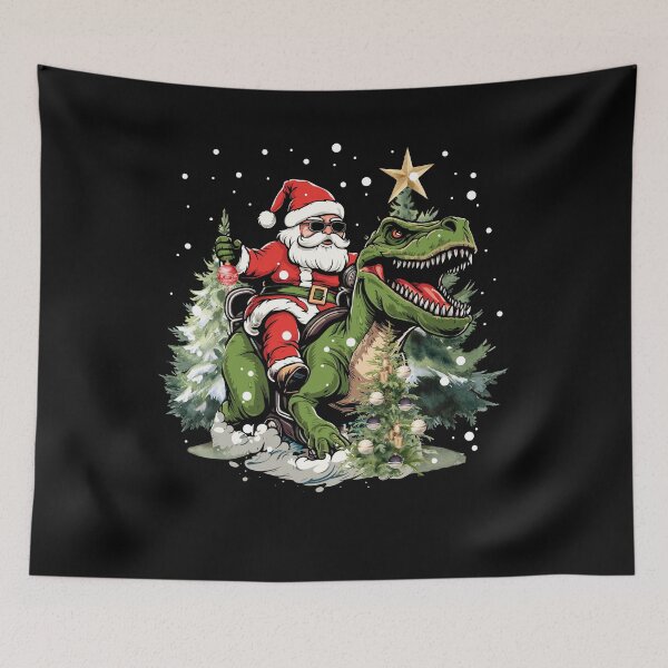 Item preview, Santa Claus Riding Dinosaur T rex Kids Boys Men Christmas  designed and sold by ZANNIX.