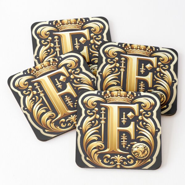 Item preview, a regal and ornate crest featuring a prominent letter "F" designed and sold by ShihawyAhmad.