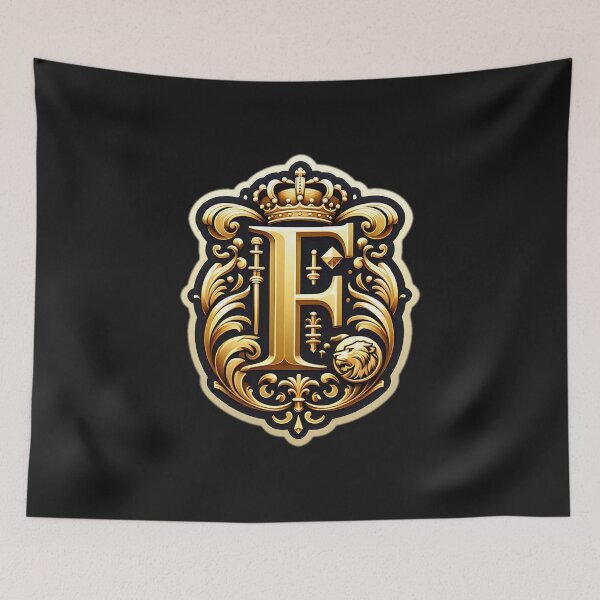 Item preview, a regal and ornate crest featuring a prominent letter "F" designed and sold by ShihawyAhmad.