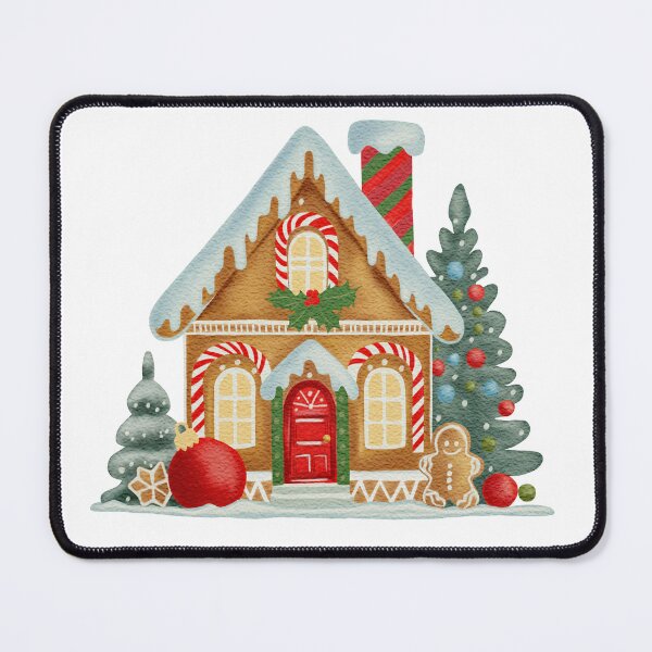 Item preview, Watercolor Gingerbread House with Festive Decorations designed and sold by AllaMashycheva.