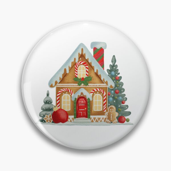 Item preview, Watercolor Gingerbread House with Festive Decorations designed and sold by AllaMashycheva.