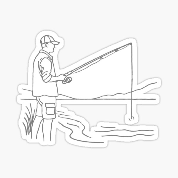 Vista previa del artículo con la obra «Emitir, esperar, relajarse: diseño de pesca minimalista», diseñado y vendido por TrendVibeStudio.