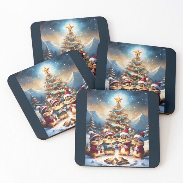 Item preview, CHRISTMAS CRITTERS STAYING WARM AND SHARING HOT COCOA designed and sold by Tammera.