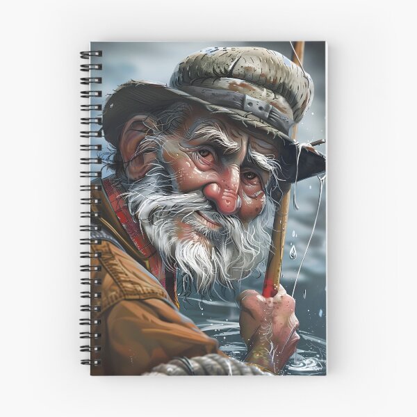 Item preview, Elderly Fisherman with Hat by the Waterside Art designed and sold by Artessie.