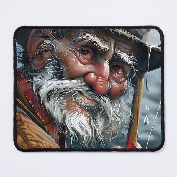 Item preview, Elderly Fisherman with Hat by the Waterside Art designed and sold by Artessie.