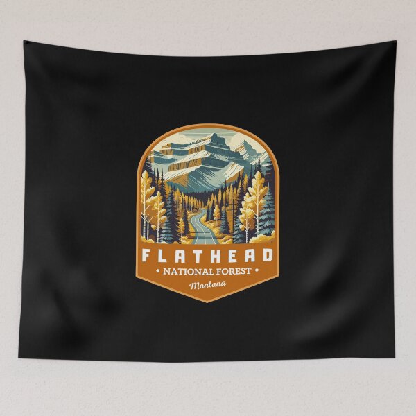 Item preview, Retro Flathead National Forest Montana Art Travel designed and sold by MaateoDesign.