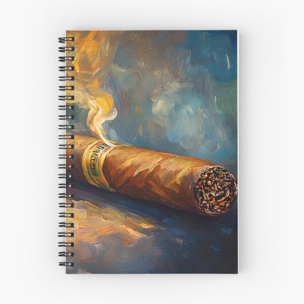 Item preview, Abstract Cigar with Swirling Smoke - Dynamic Blues and Greens with Bold Energy designed and sold by OlfactoART Studio.