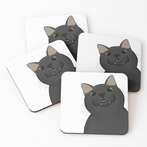 Item preview, Goofy black cat designed and sold by ashstash.