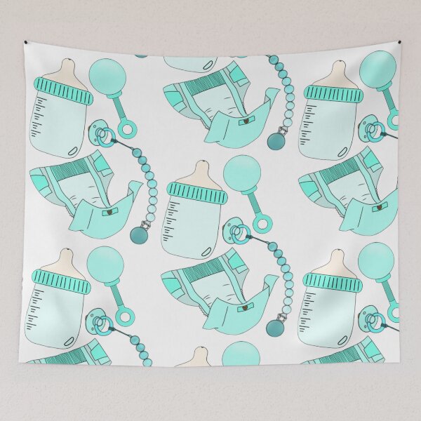 Item preview, Baby product patterns (teal) designed and sold by Artistkhg.
