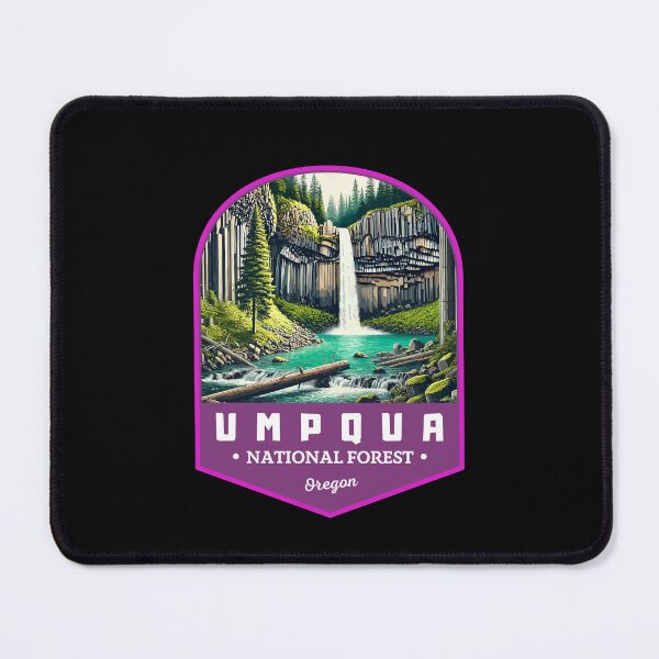 Item preview, Retro Umpqua National Forest Oregon Art Travel Landscape designed and sold by MaateoDesign.
