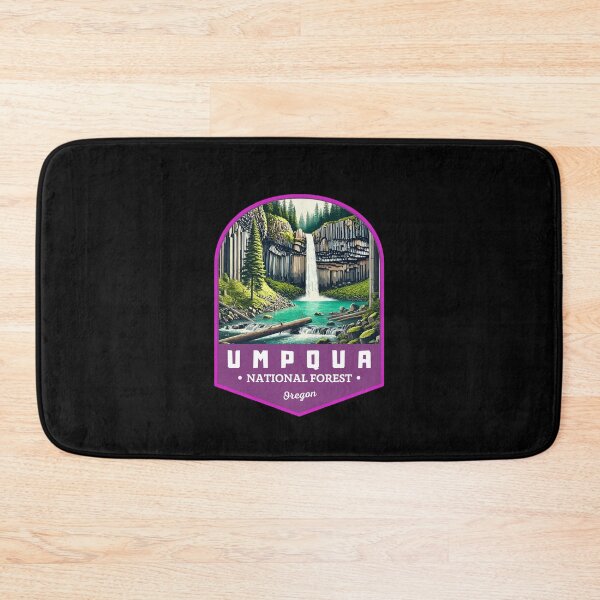 Item preview, Retro Umpqua National Forest Oregon Art Travel Landscape designed and sold by MaateoDesign.