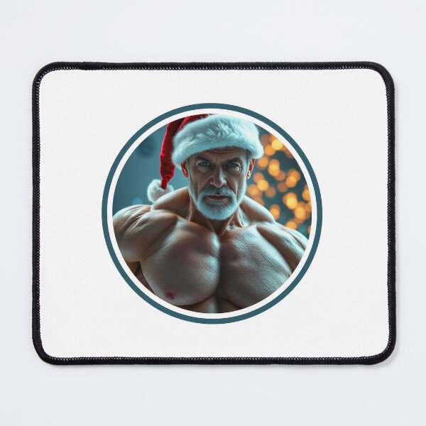 Item preview, Strong Man with Christmas Hat designed and sold by muscledaddies.