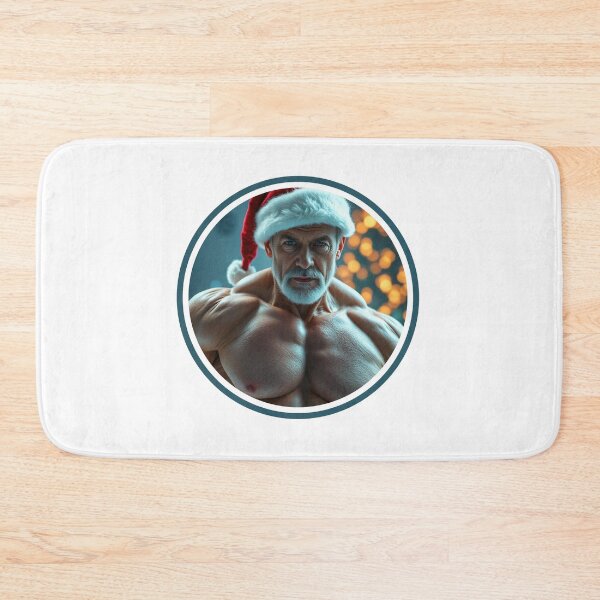 Item preview, Strong Man with Christmas Hat designed and sold by muscledaddies.