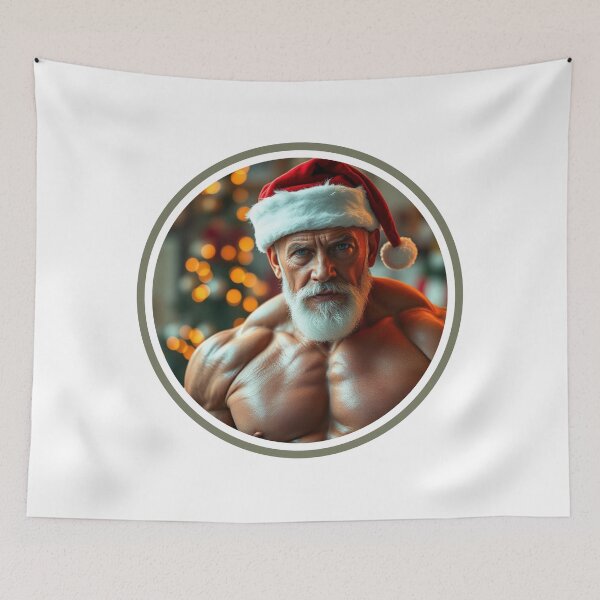 Item preview, Merry Christmas for bodybuilding lovers designed and sold by muscledaddies.