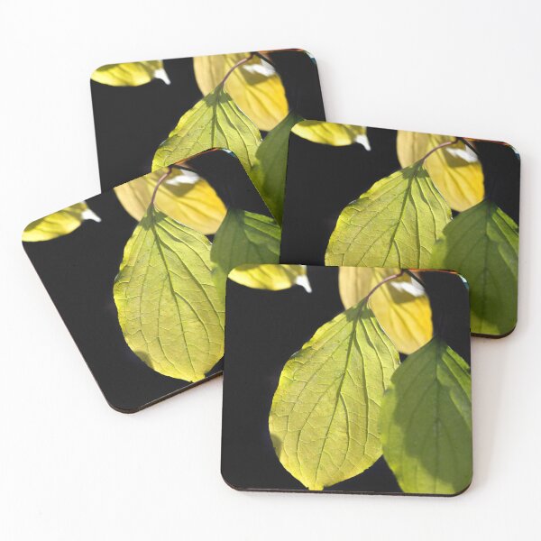 Item preview, Green autumn leaves on black background designed and sold by olena2552.
