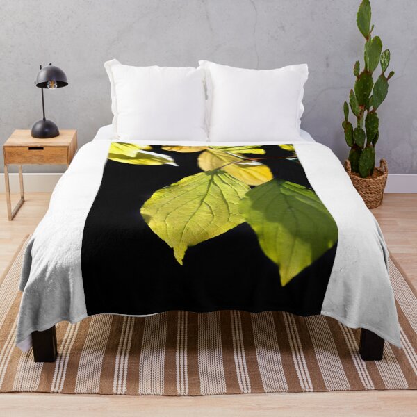 Item preview, Green autumn leaves on black background designed and sold by olena2552.