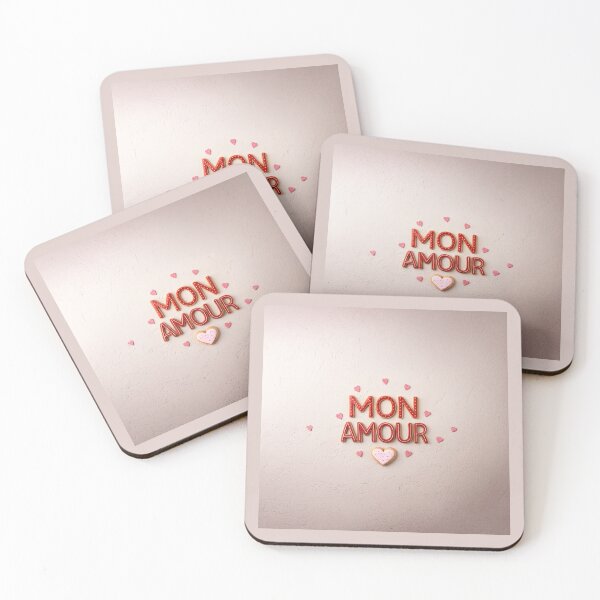 Item preview, Elegant French Love Design: 'Mon Amour' with Hearts on Minimalist Background designed and sold by Michael van der Hoorn.